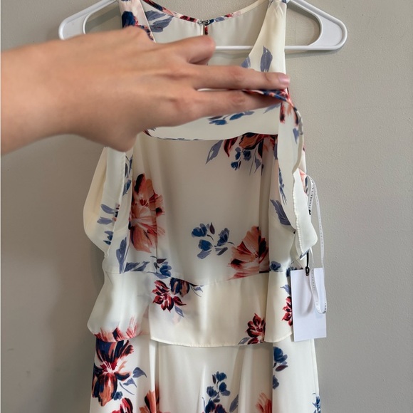 Cottagecore Spring Floral Midi White, Pink blue sleeveless dress Small Medium - Picture 12 of 13